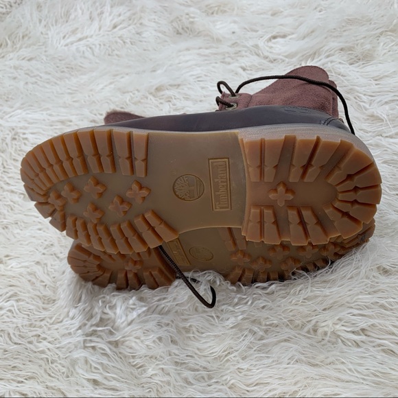 Timberland Suede & Leather Sherpa Boots Size 8 - Picture 5 of 13